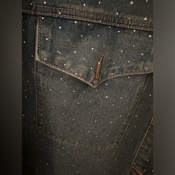 Avec Les Filles Rhinestone Denim Overshirt Size M - Picture 6 of 7